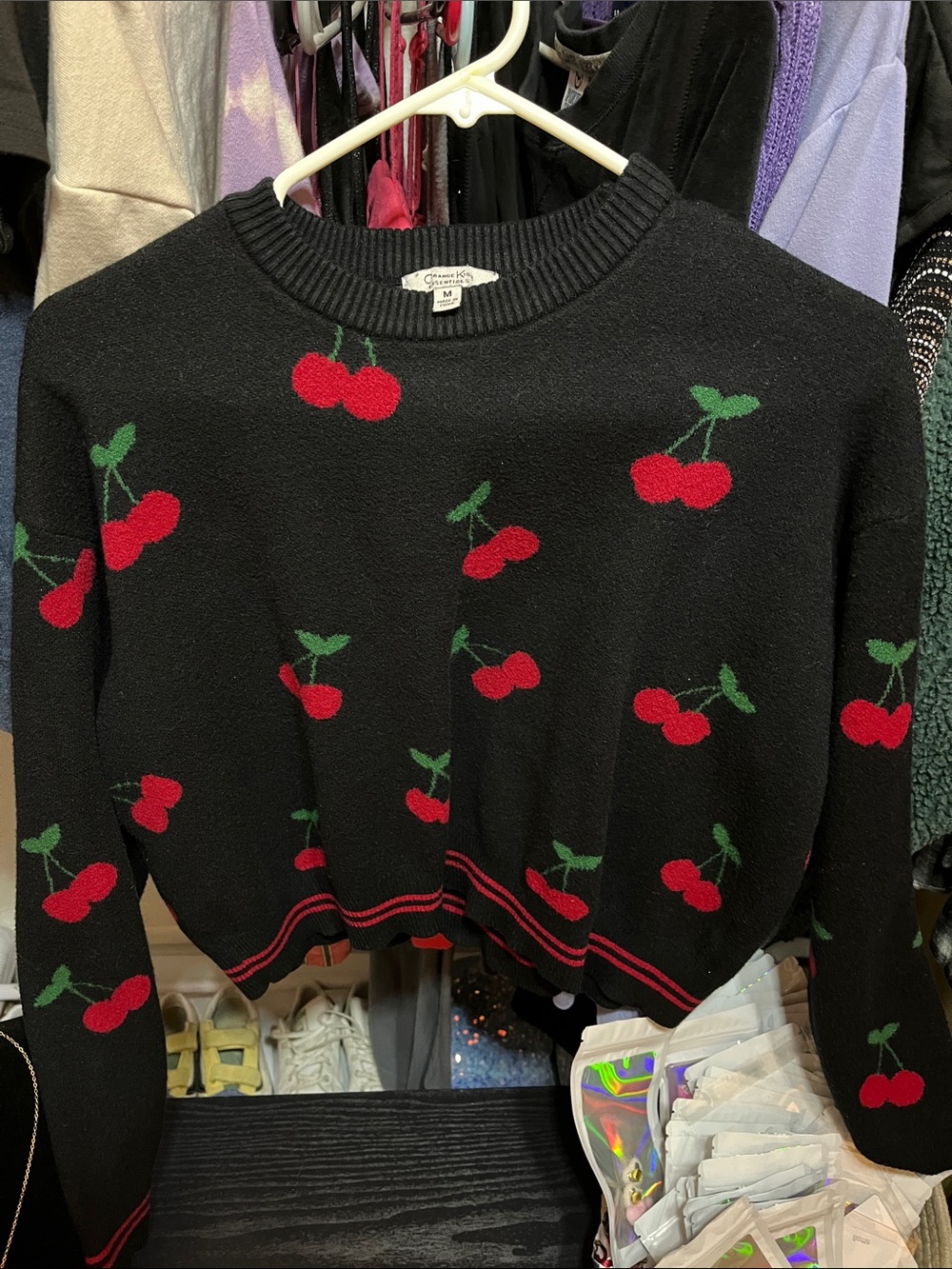Vintage Black Cherry Crew Sweater